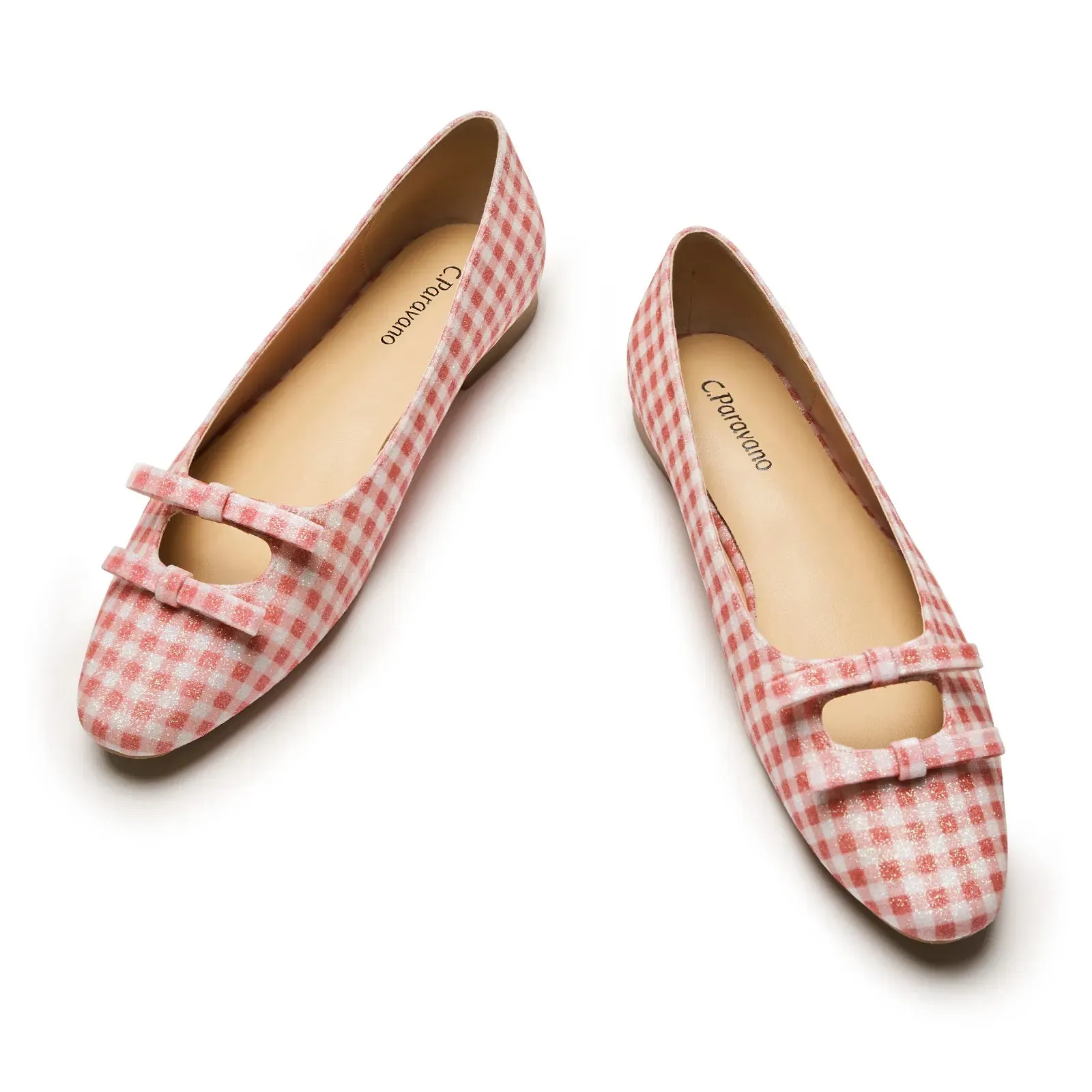 Double Bow Ties Cutout Ballet Flats (Emma)