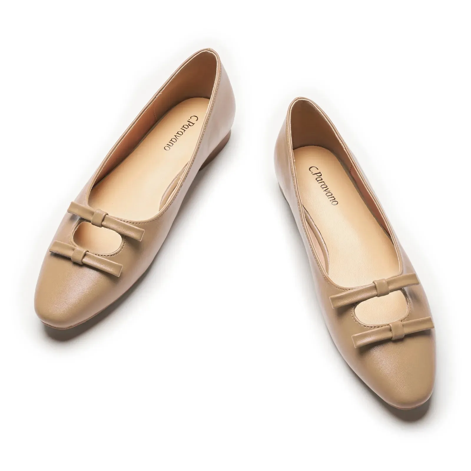 Double Bow Ties Cutout Ballet Flats (Emma)