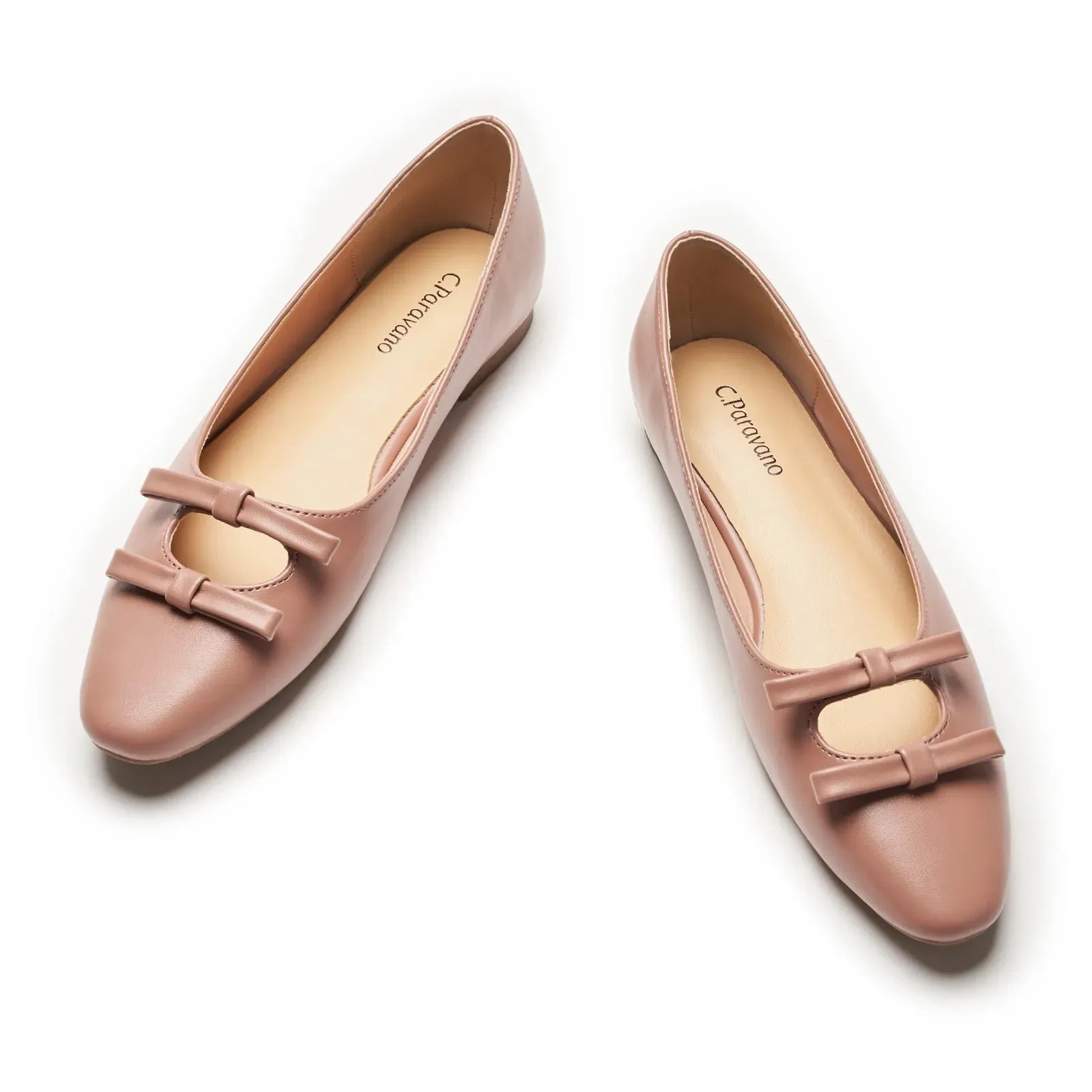 Double Bow Ties Cutout Ballet Flats (Emma)