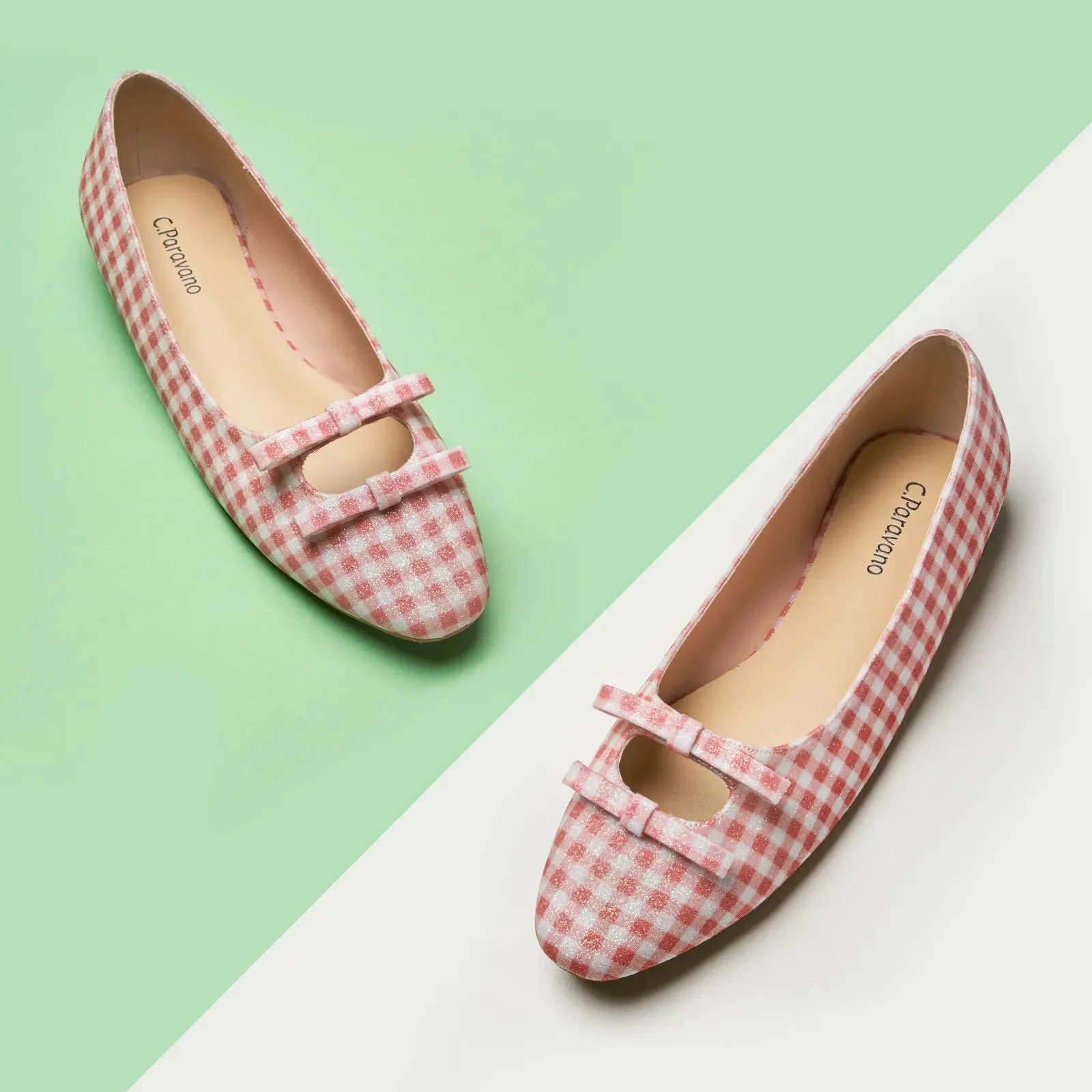 Double Bow Ties Cutout Ballet Flats (Emma)