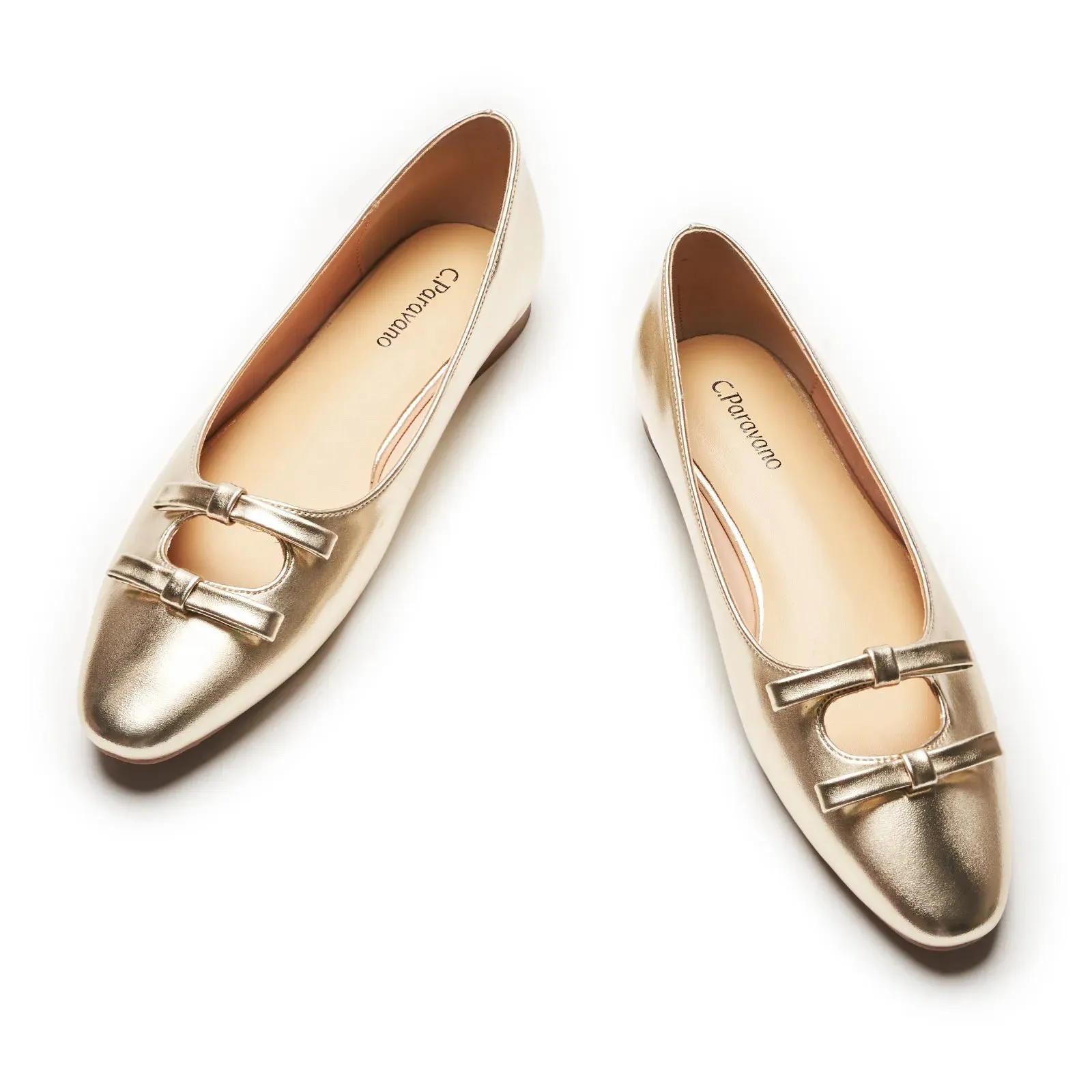 Double Bow Ties Cutout Ballet Flats (Emma)