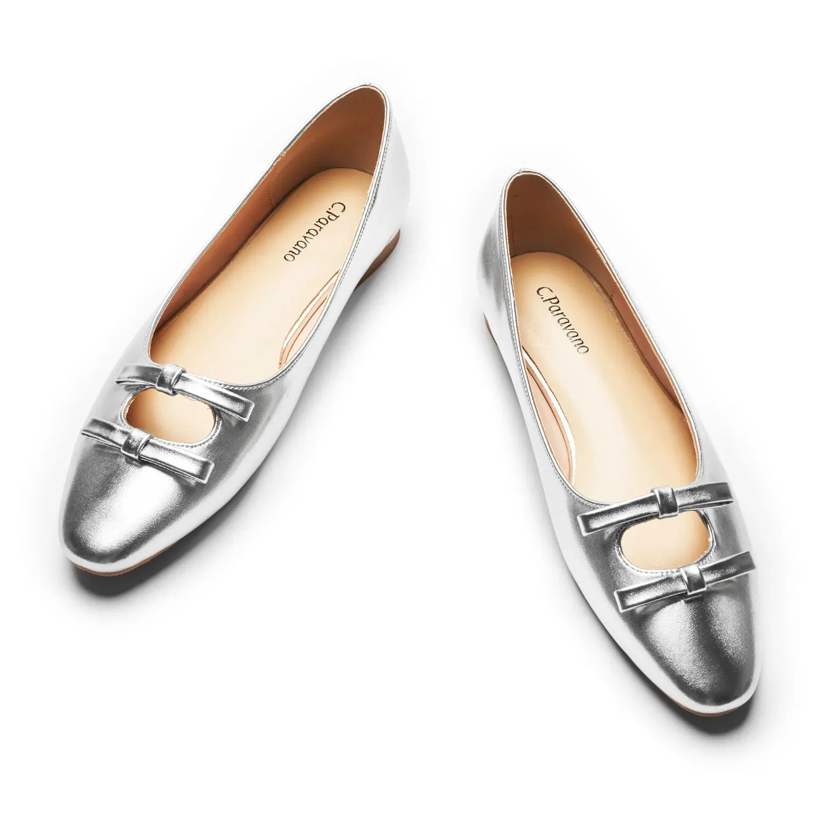 Double Bow Ties Cutout Ballet Flats (Emma)