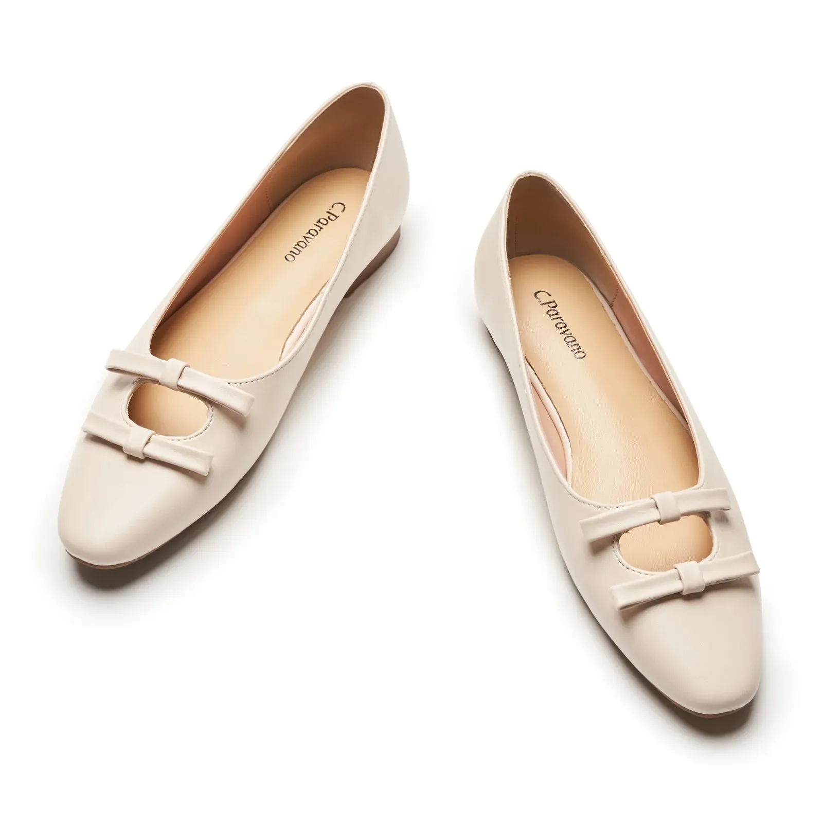 Double Bow Ties Cutout Ballet Flats (Emma)