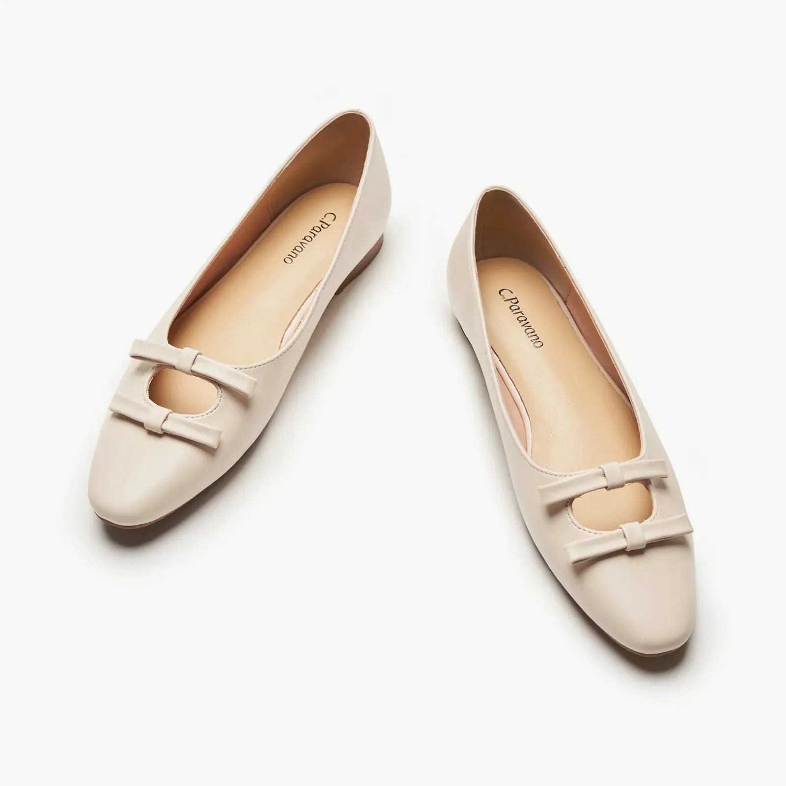Double Bow Ties Cutout Ballet Flats (Emma)