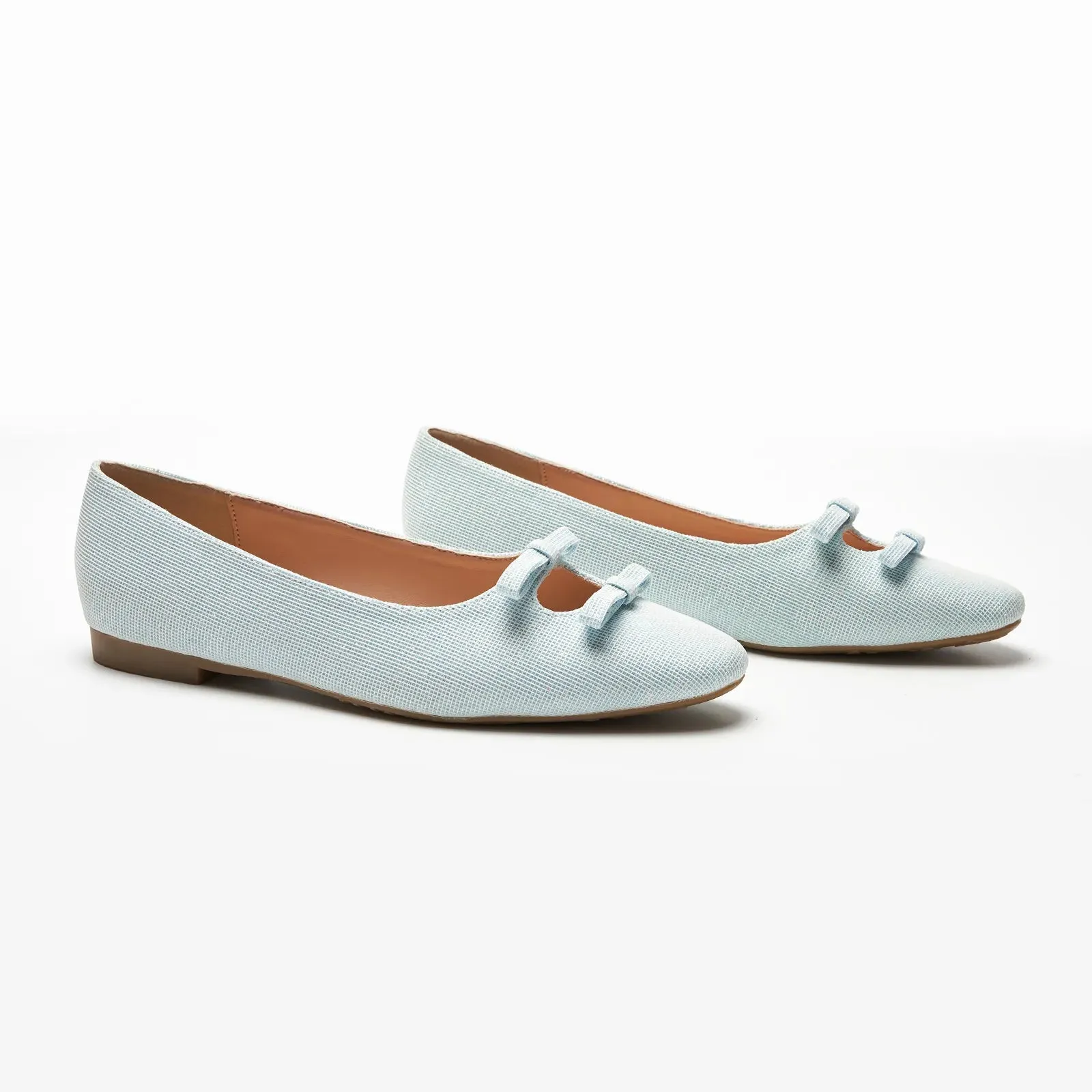 Double Bow Ties Cutout Ballet Flats (Emma)