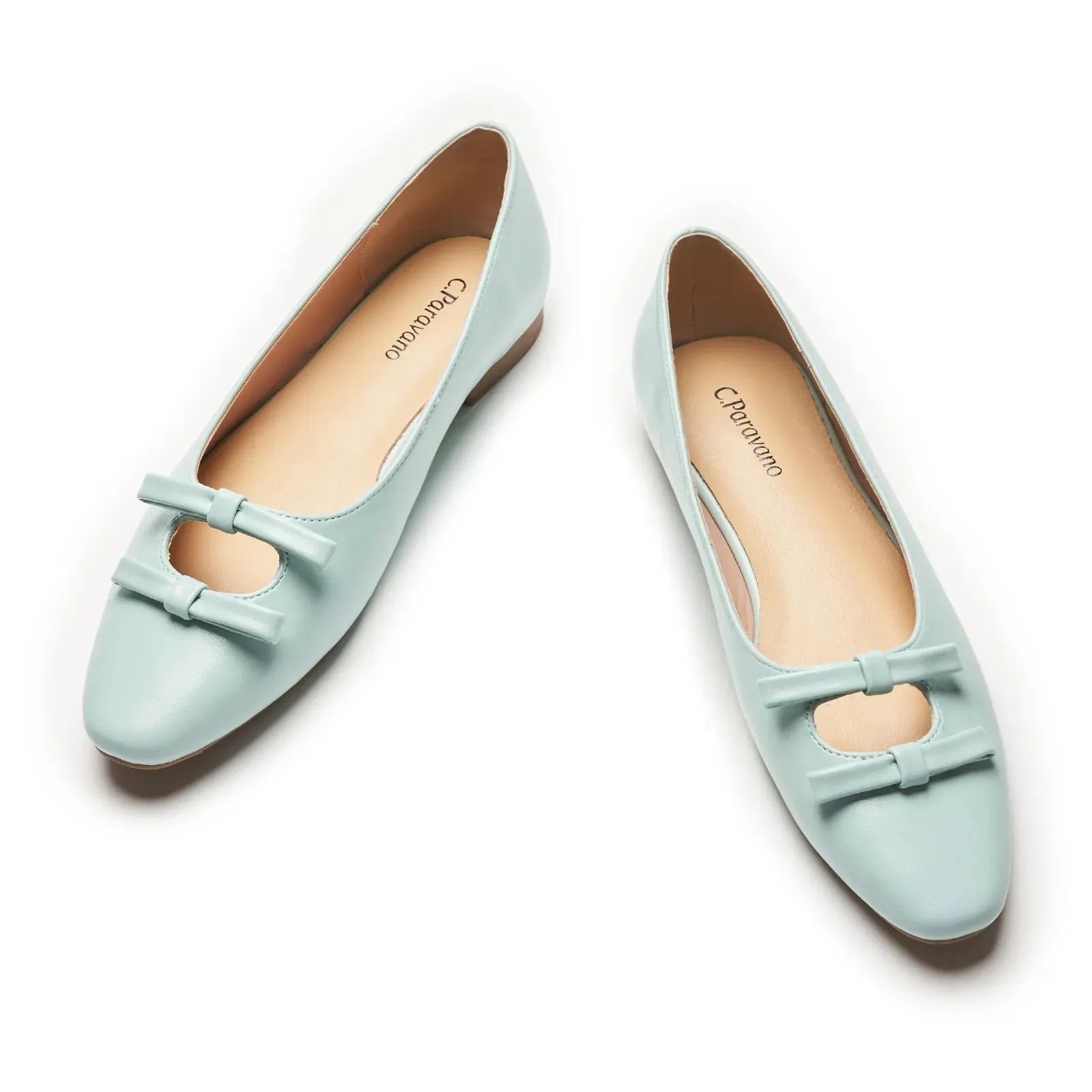 Double Bow Ties Cutout Ballet Flats (Emma)