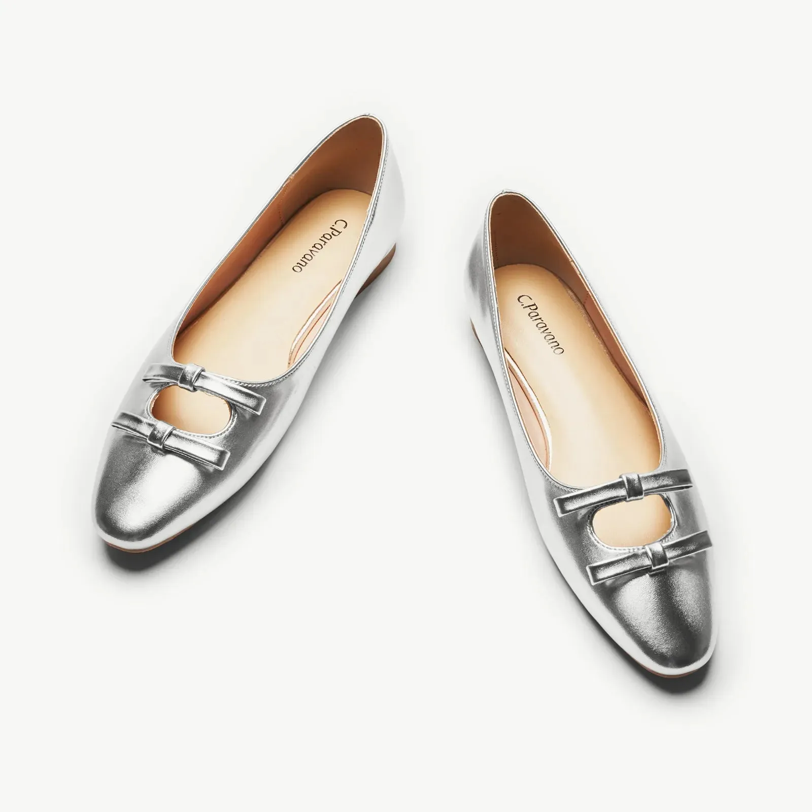 Double Bow Ties Cutout Ballet Flats (Emma)