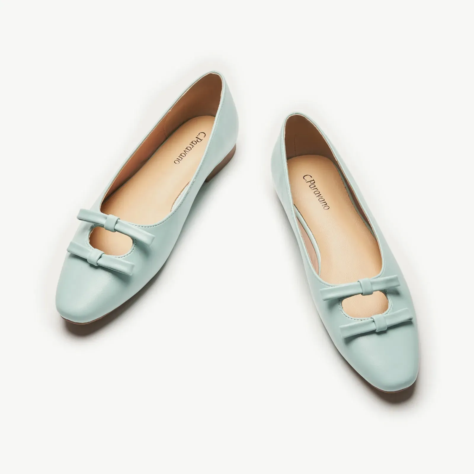 Double Bow Ties Cutout Ballet Flats (Emma)
