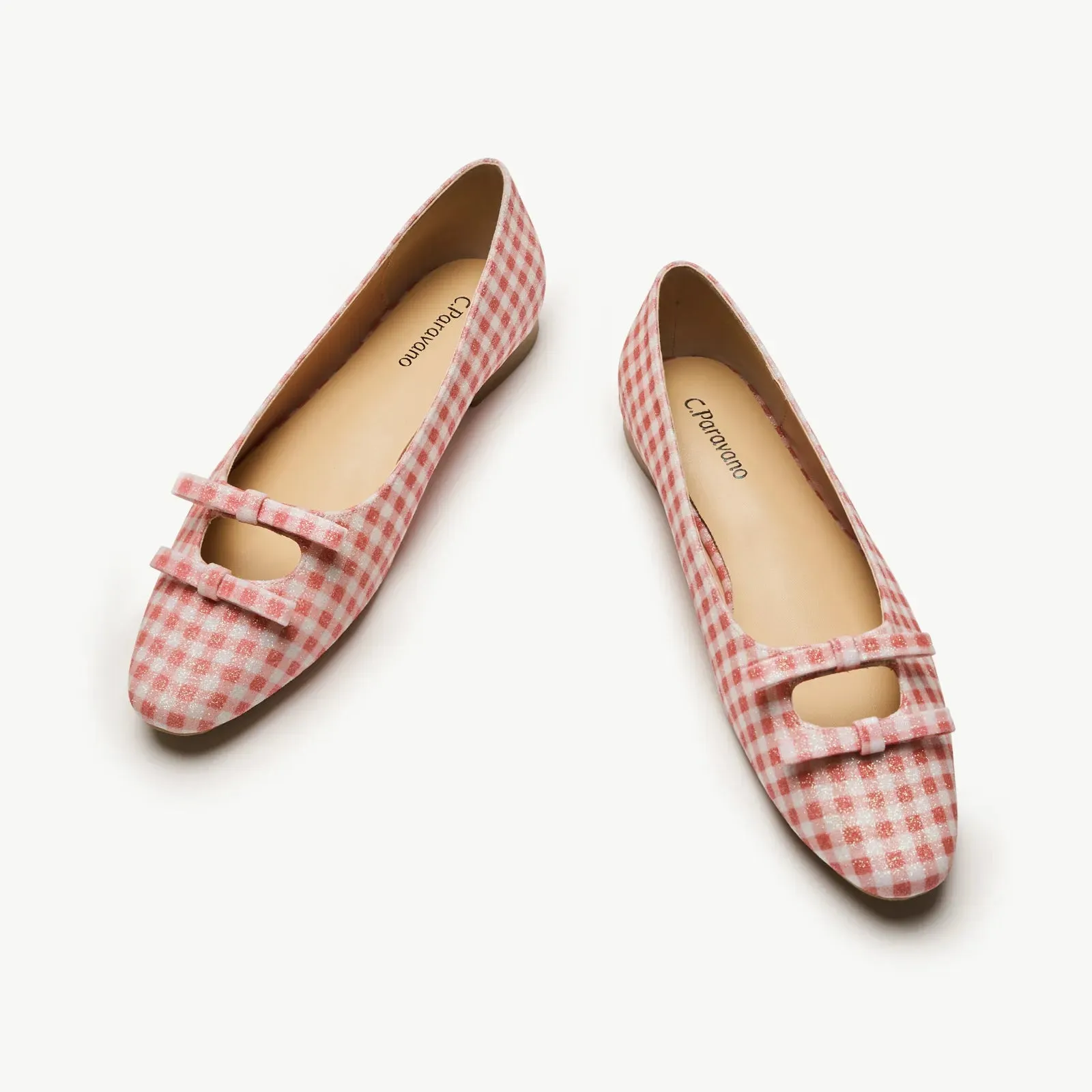 Double Bow Ties Cutout Ballet Flats (Emma)