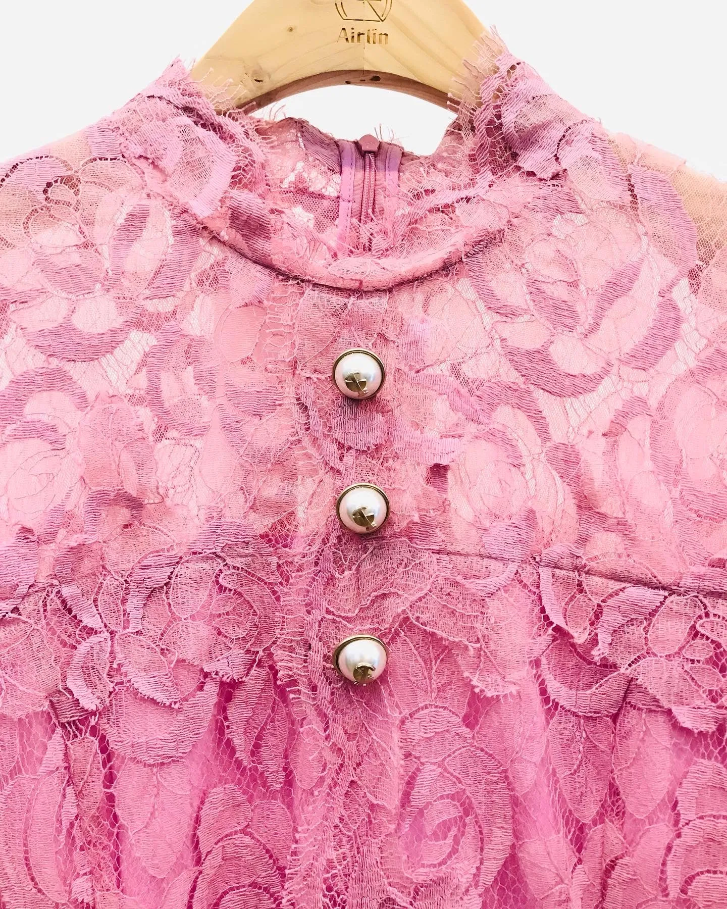 Elegant pink lace dress