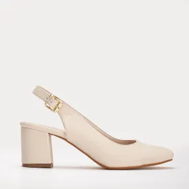 Emma - Beige Slingback Shoes