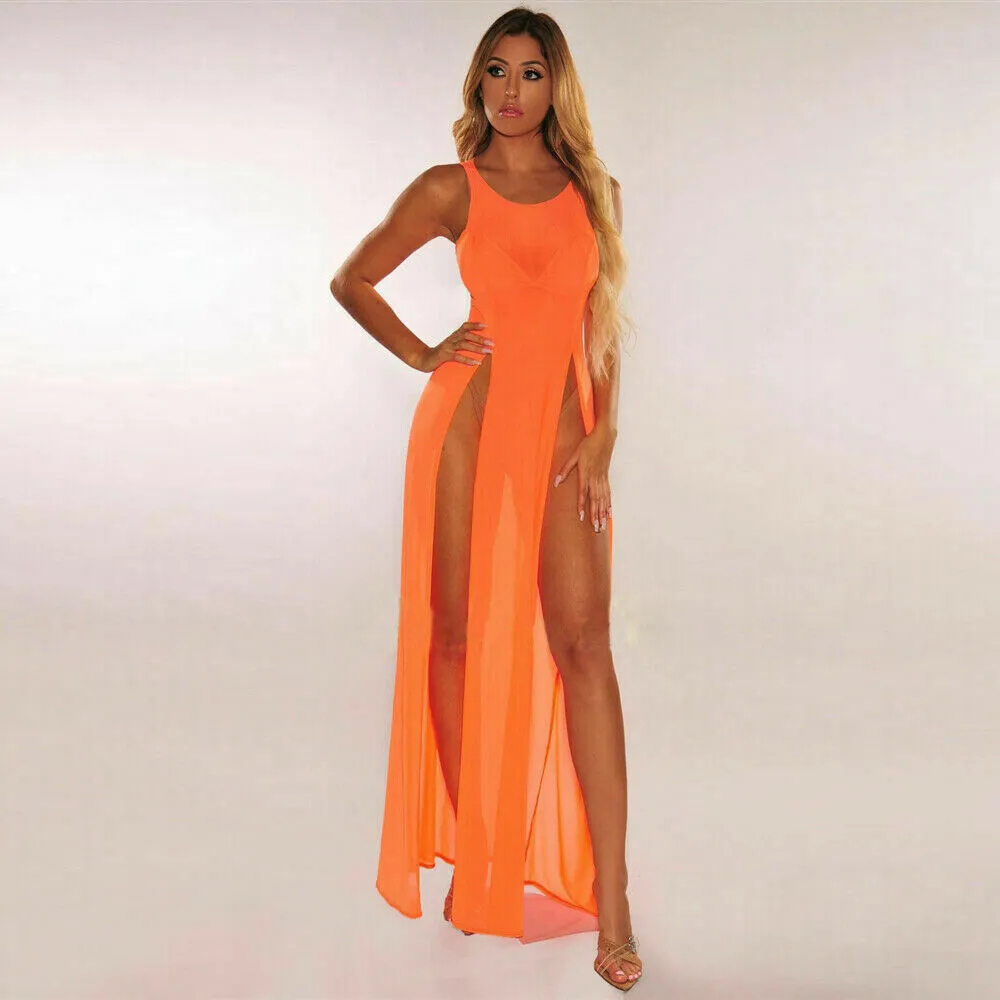 Extreme sexy orange color womenâ€™s see through nigthwear