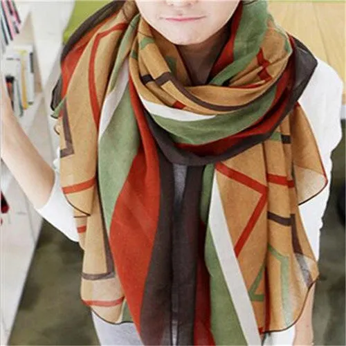 Fashion Trendy Women's Long Print Scarf
