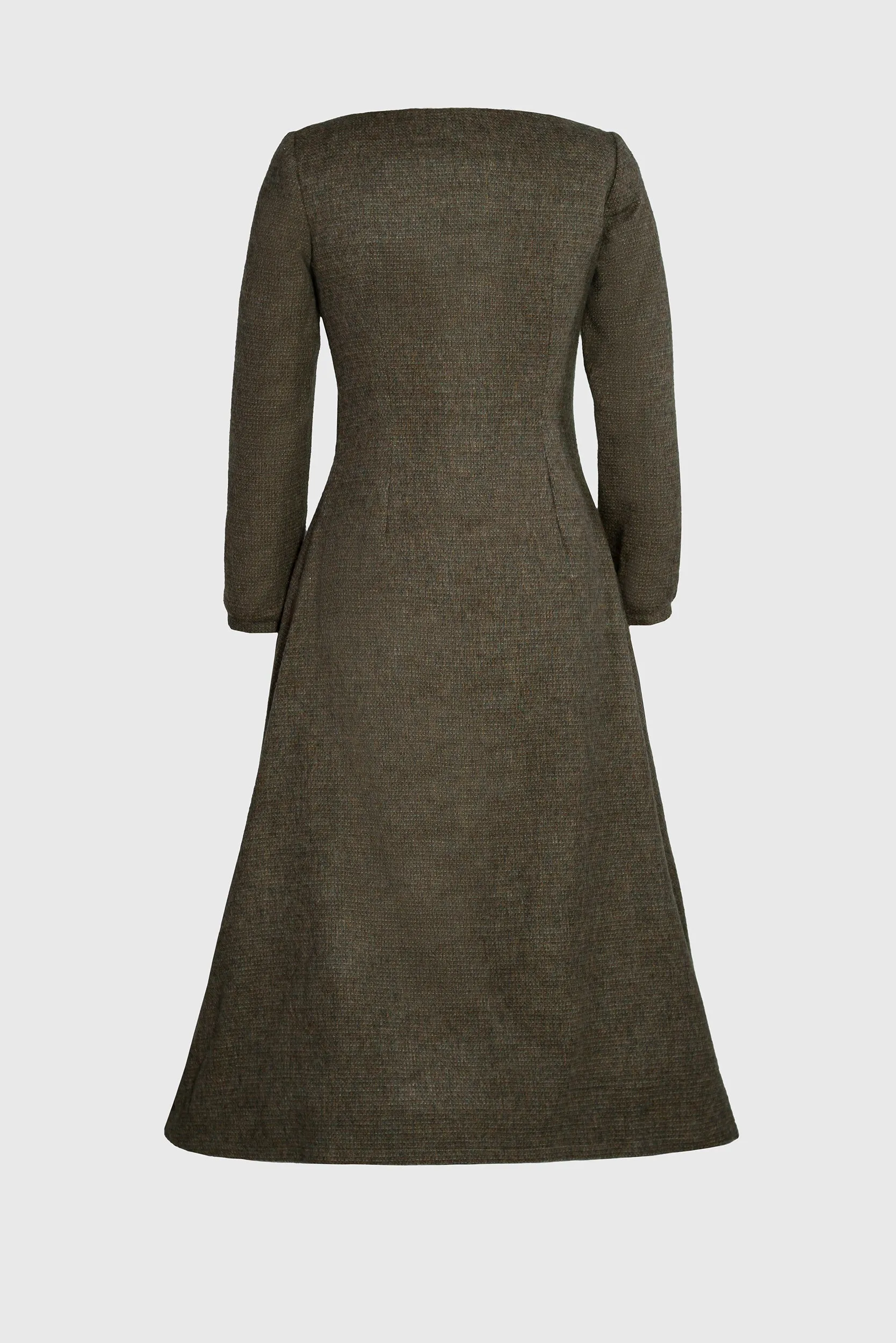 Fish with Rod Mid-Length Long Sleeved Dress