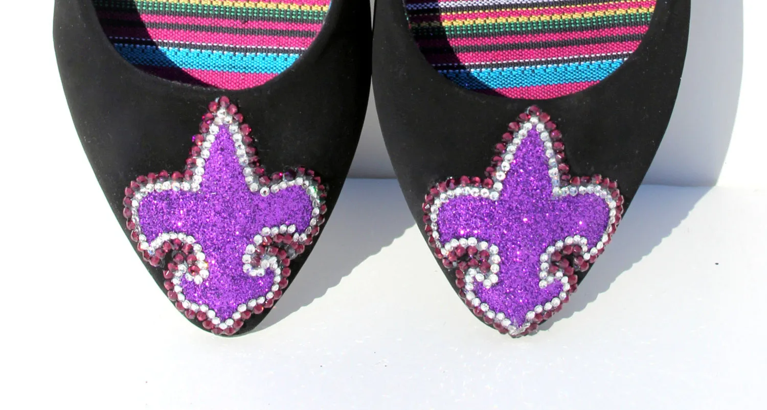 Fleur De Lis Swarovski Crystal Flats