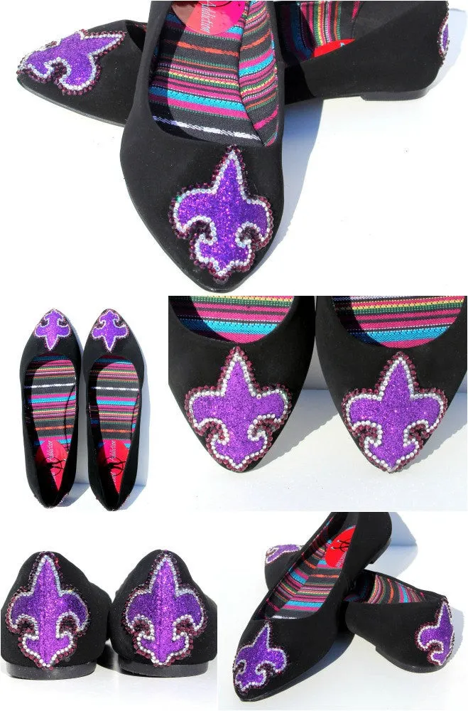 Fleur De Lis Swarovski Crystal Flats