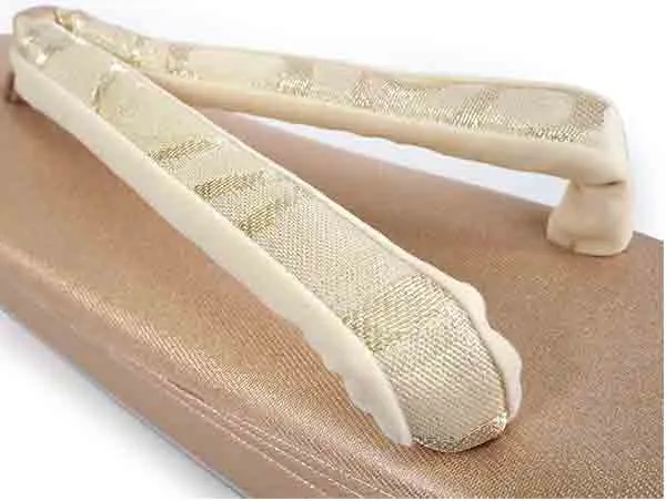 Formal Zori Sandals and Bag Set for TEA ceremony【Gold base with Arabesque pattern / M 】