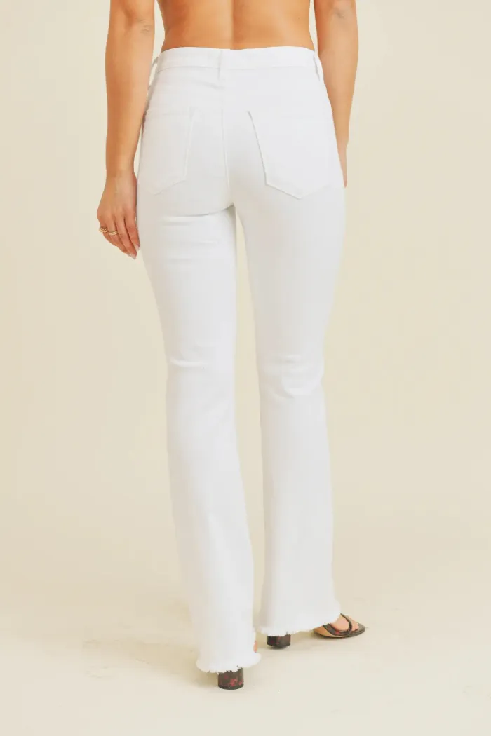 Frayed Bootcut White Denim