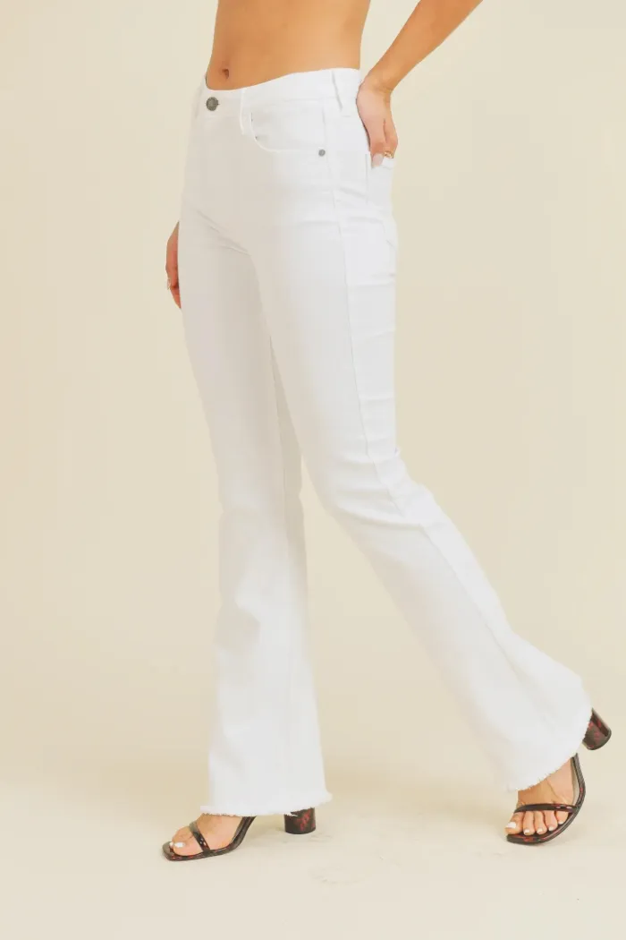 Frayed Bootcut White Denim