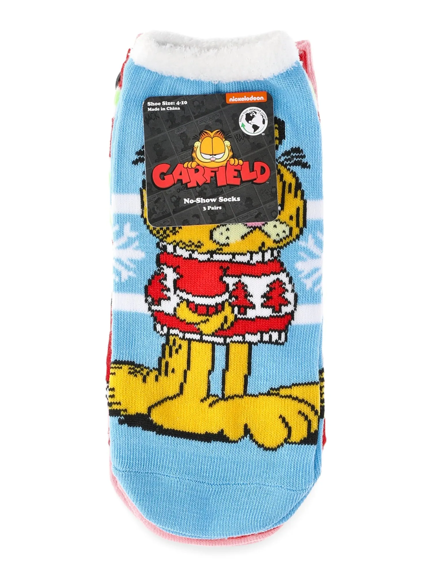 Garfield Women's Holiday No-Show Socks, 3-Pack, Size 4-10