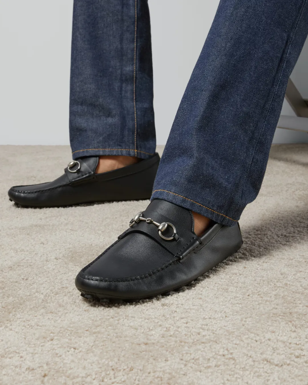 Gucci Horsebit Drivers in Black Leather