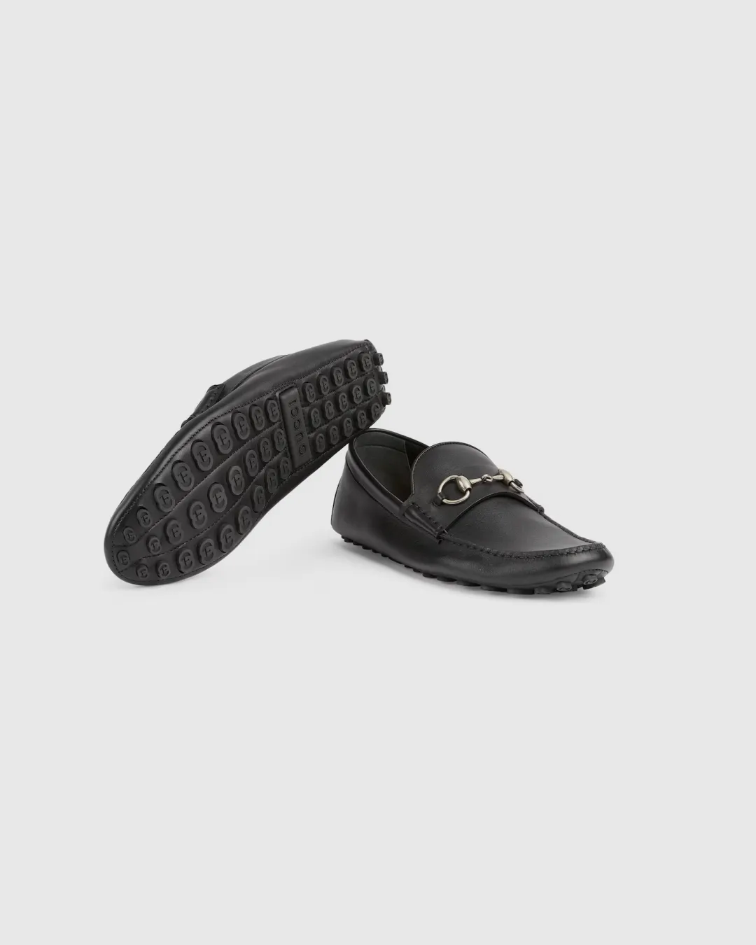 Gucci Horsebit Drivers in Black Leather