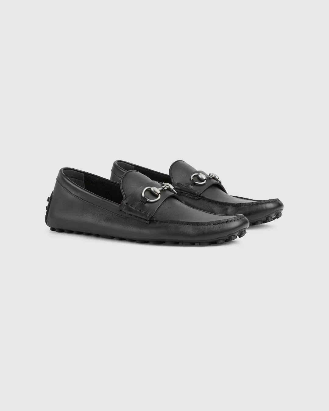 Gucci Horsebit Drivers in Black Leather