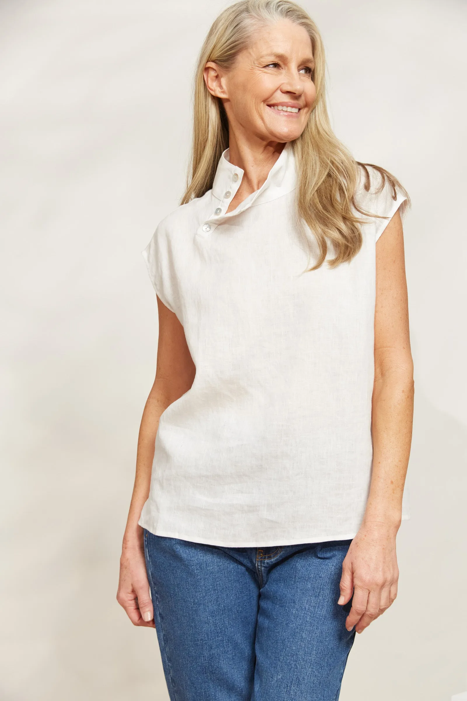 Halcyon Button Top - Opal