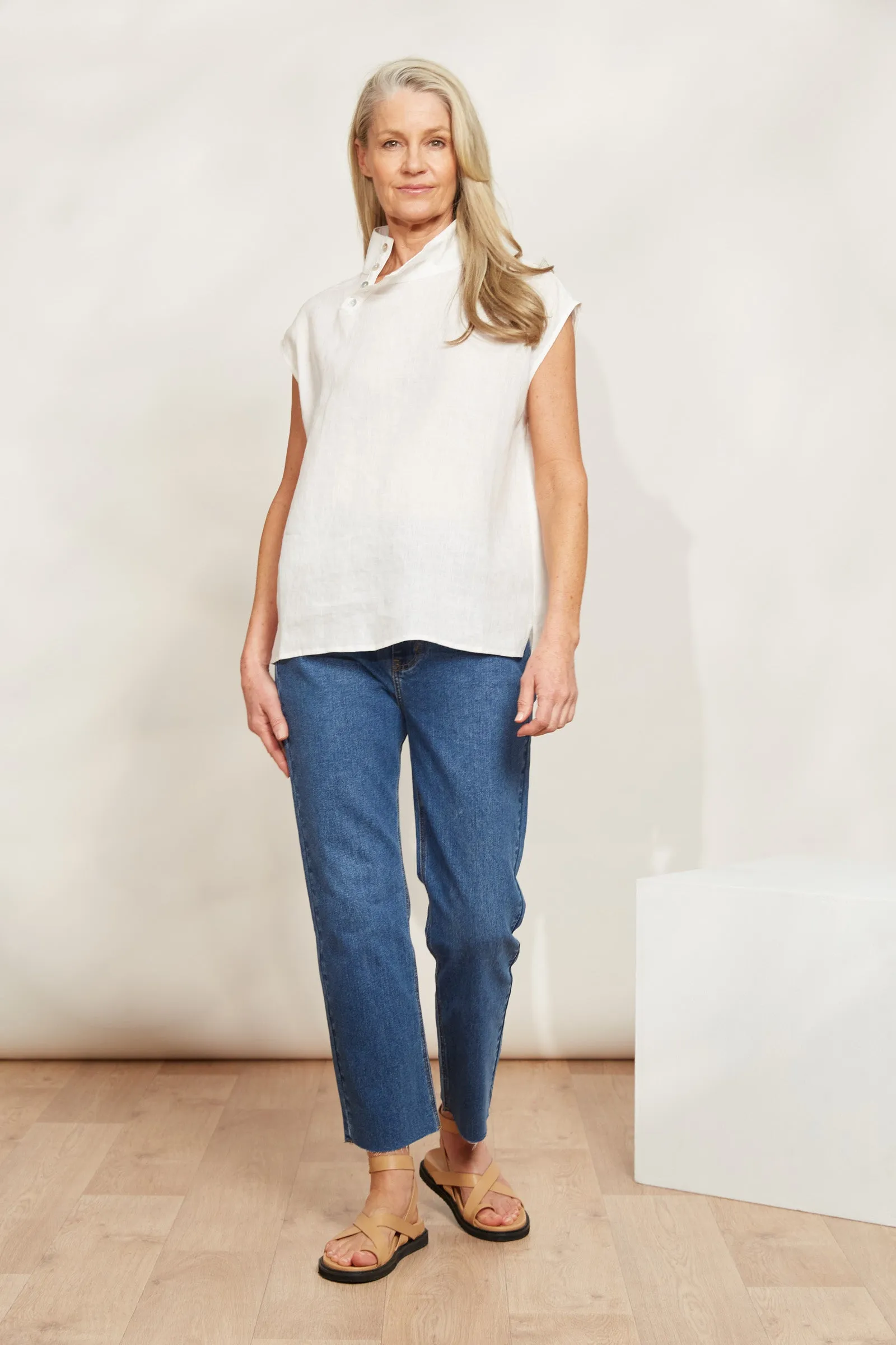 Halcyon Button Top - Opal
