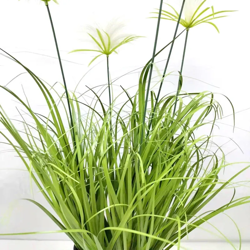 House Office Table Bathroom  Decor  Faux Grass Plants Green Shrubs Plastic Onion Grass potted five-headed Silk Flowers Yooly Plant - YL0010