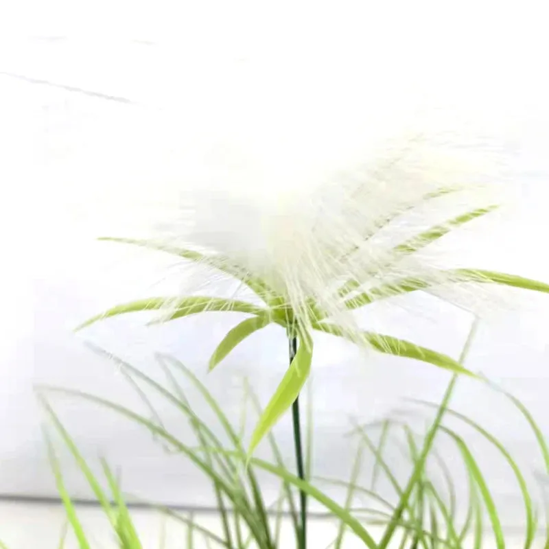 House Office Table Bathroom  Decor  Faux Grass Plants Green Shrubs Plastic Onion Grass potted five-headed Silk Flowers Yooly Plant - YL0010