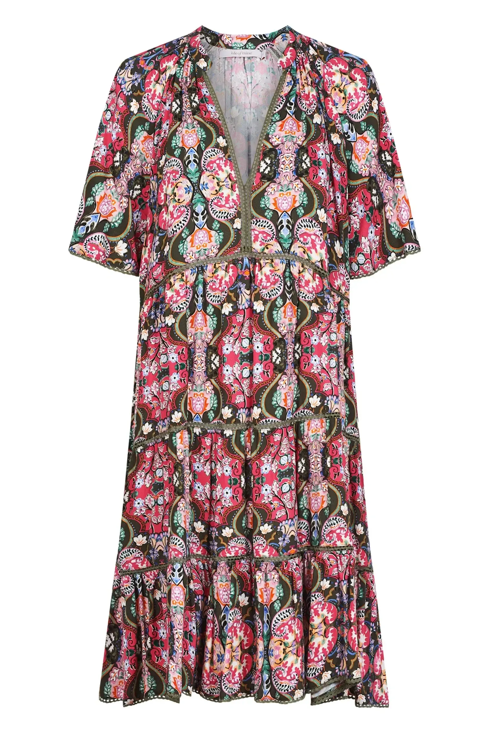 Isle of Mine Esme Dress - Olive Fleuron