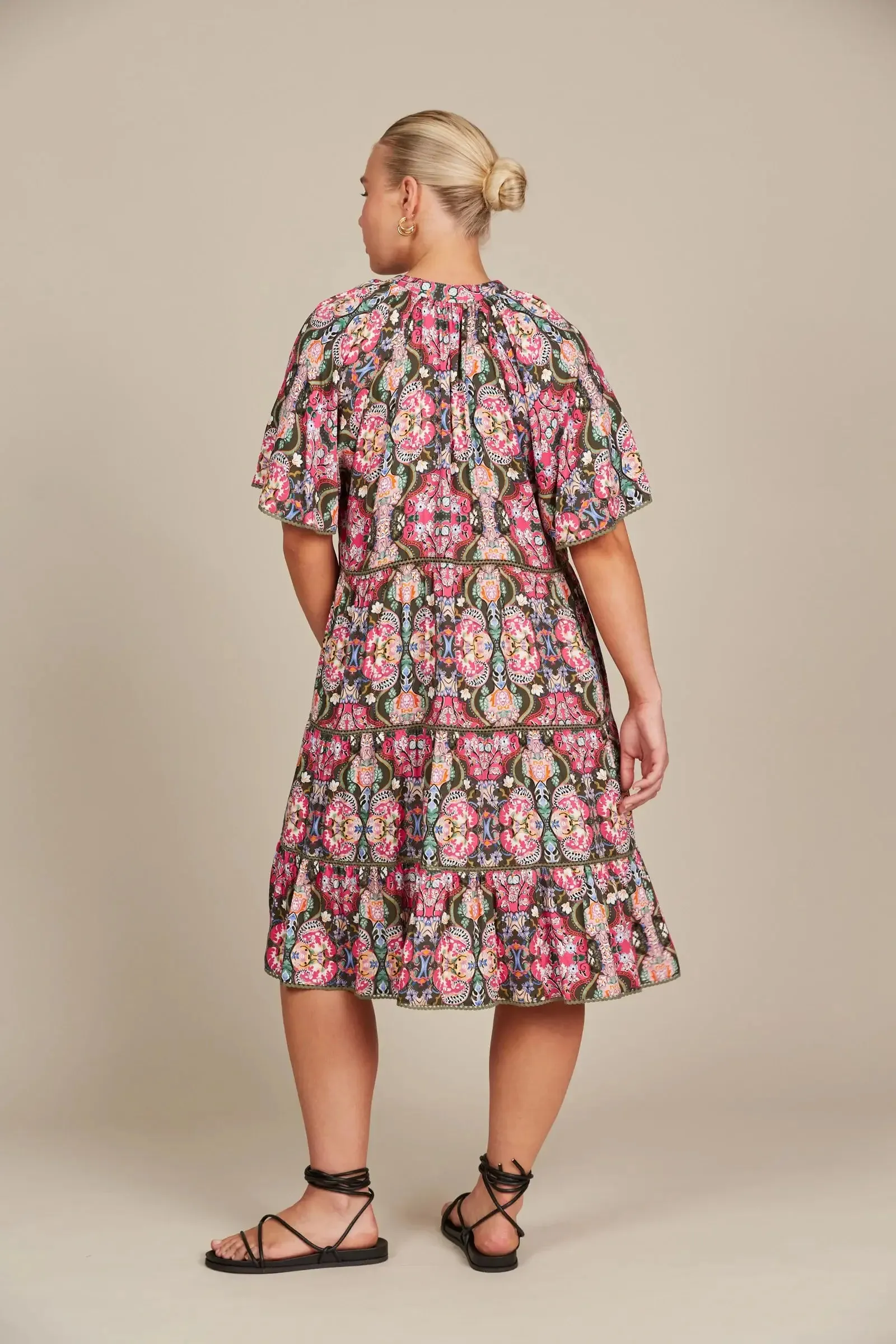 Isle of Mine Esme Dress - Olive Fleuron