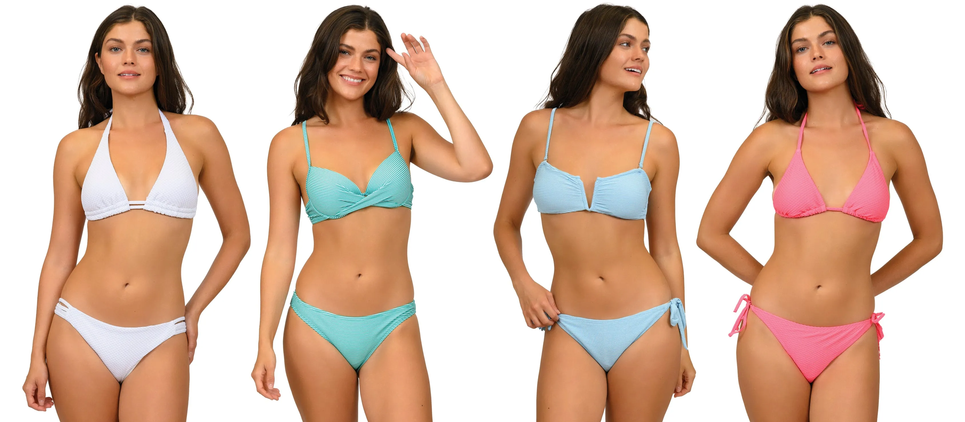 JR-PHTX - Wholesale Junior's Textured Fabric Two-Piece Bikini Sets