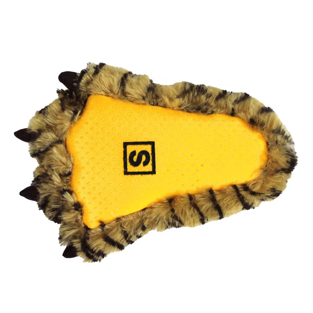 Kids Orange Tiger Paw Slippers