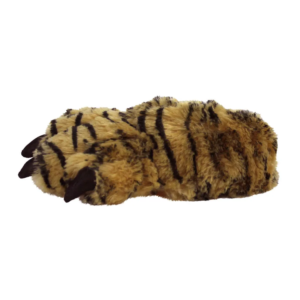 Kids Orange Tiger Paw Slippers