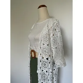 La Vie Boheme Duster - White Crochet Lace