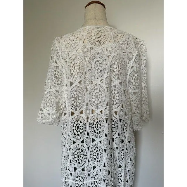 La Vie Boheme Duster - White Crochet Lace