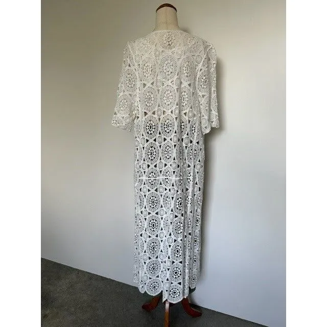La Vie Boheme Duster - White Crochet Lace