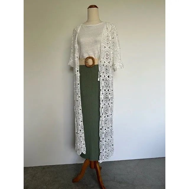 La Vie Boheme Duster - White Crochet Lace