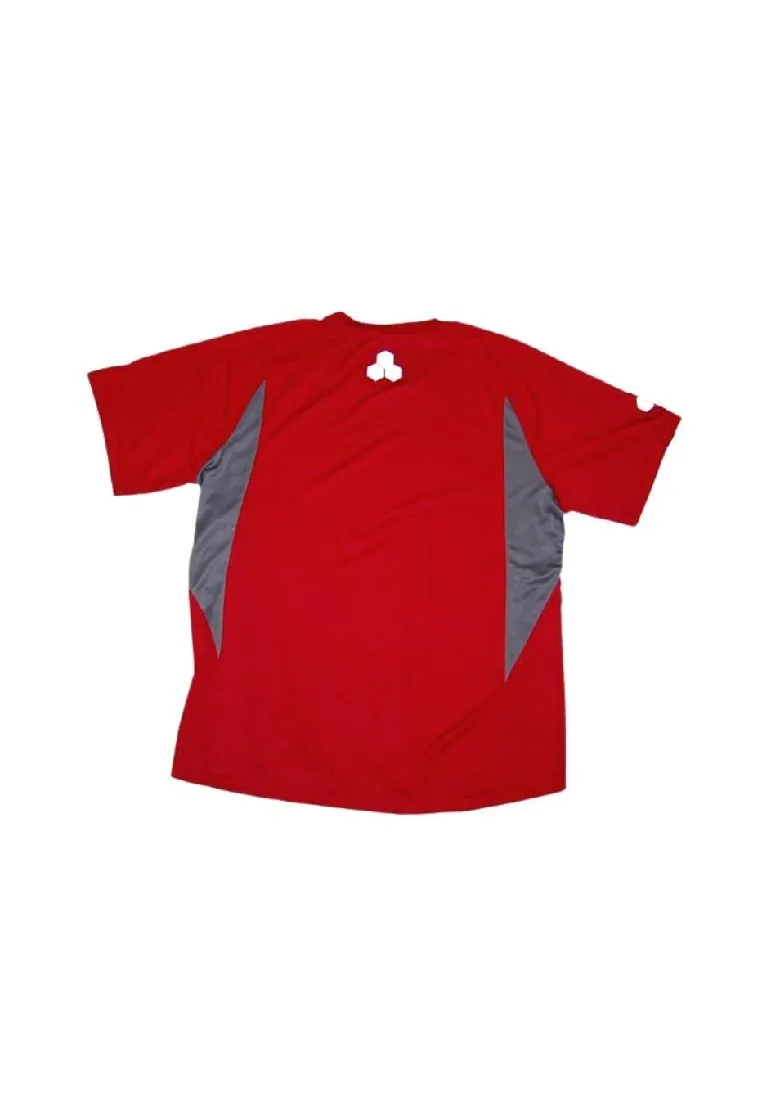 Landmark Short Sleeves Tshirt Round Neck Dri-fit With Reflective Print On Sleeves And Back- Red