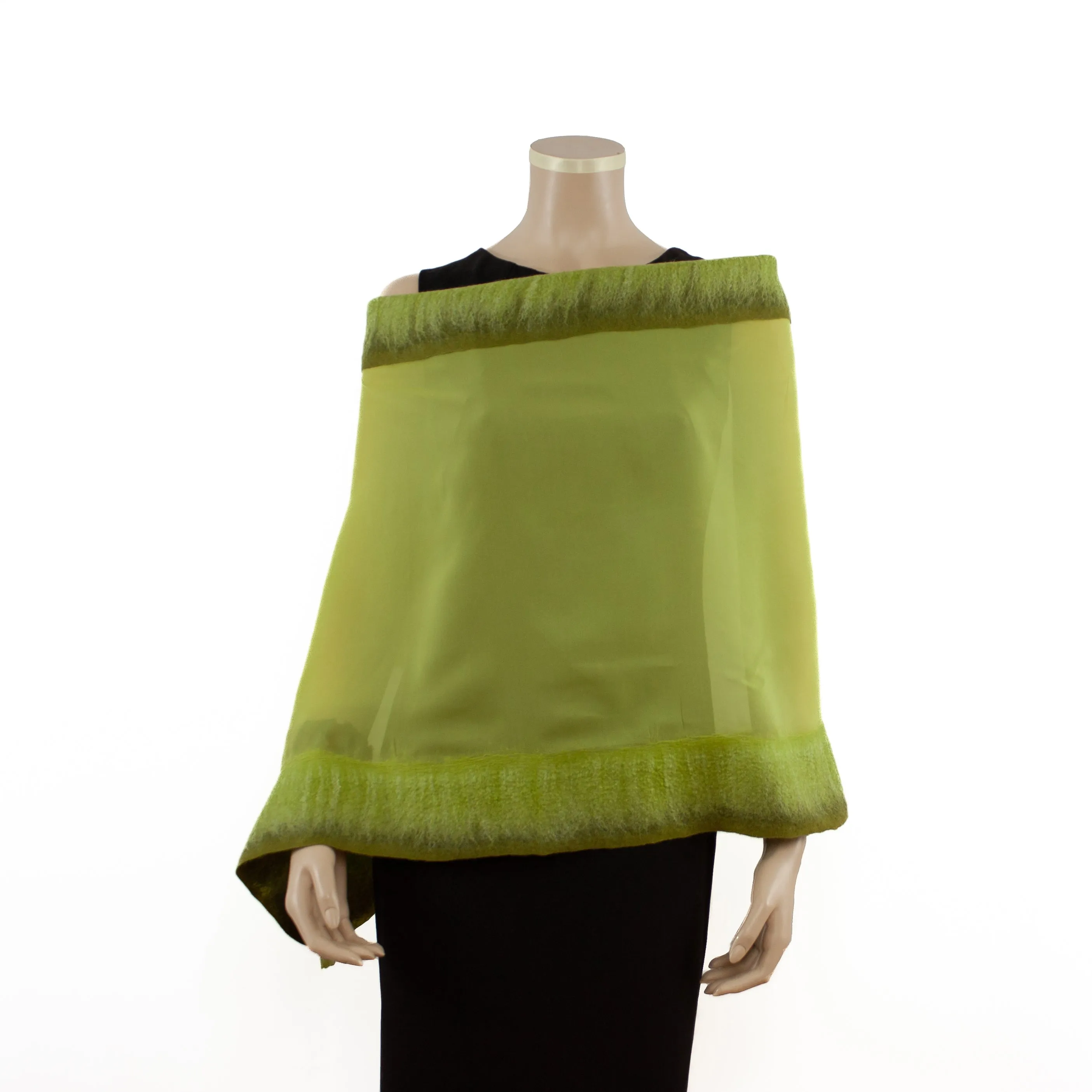 Leaf unicolor silk shawl