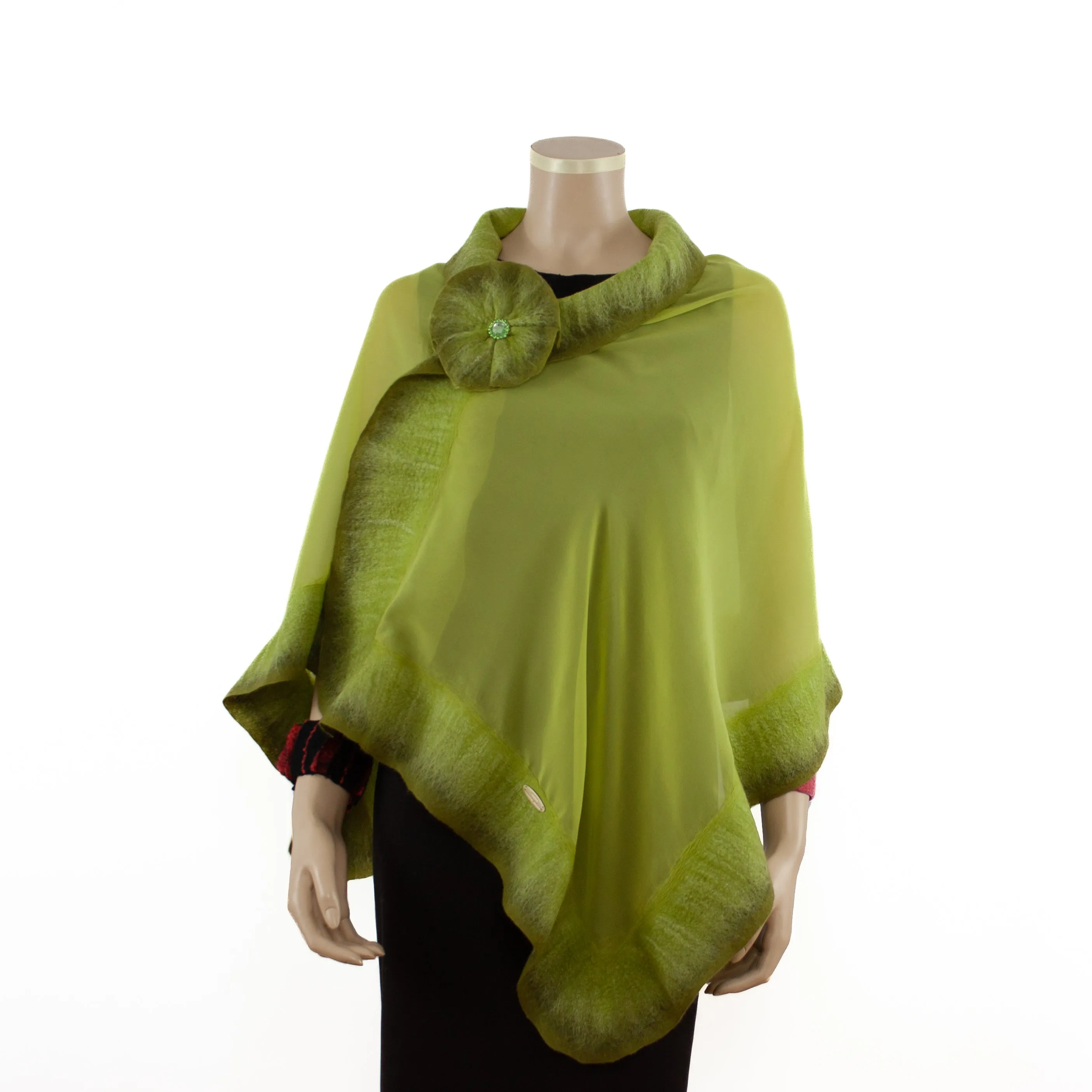 Leaf unicolor silk shawl