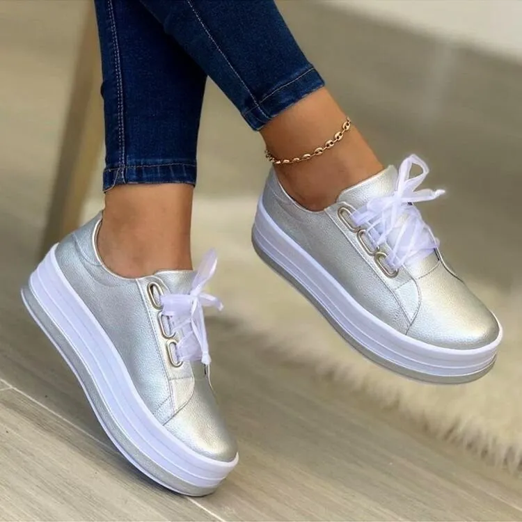 Lisa  Damenplattform-Sneaker mit Schleifen