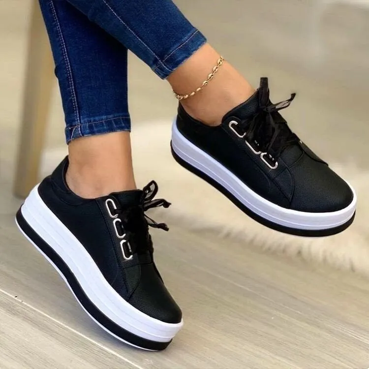Lisa  Damenplattform-Sneaker mit Schleifen
