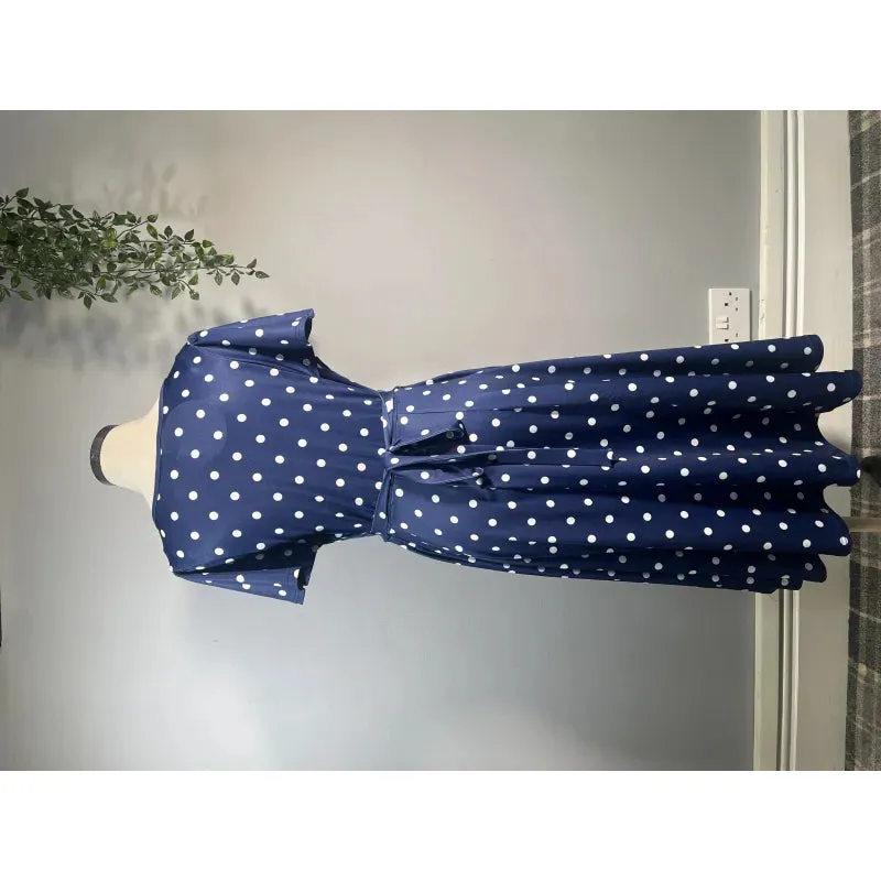 Lyra Dress - Navy Polka (12)