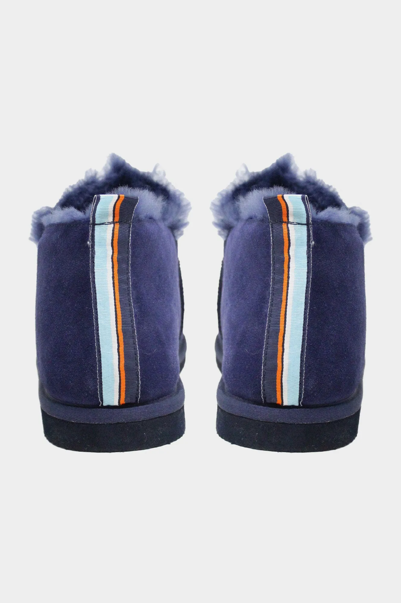 Men's Sheepskin Ribbon Slippers | Navy