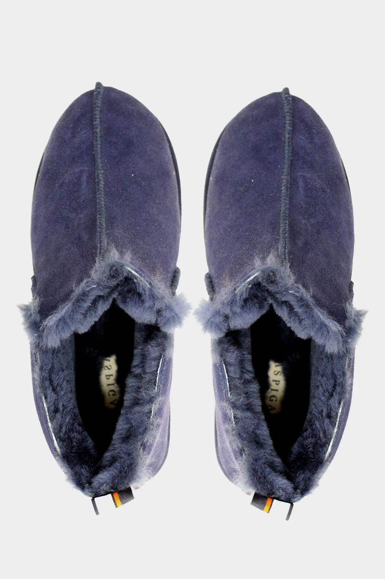 Men's Sheepskin Ribbon Slippers | Navy