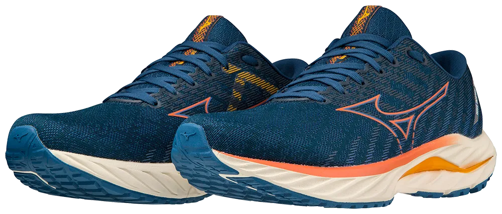 Mizuno Wave Inspire 19 (D Width) - Blue Opal/Tigerlily/Zinnia (Mens)