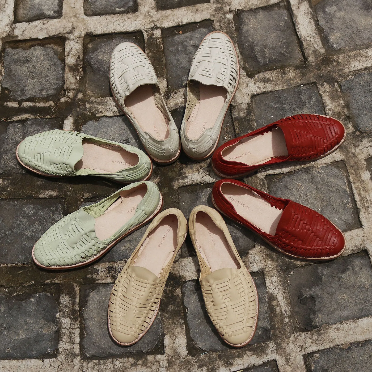 MK24140 - NEW Huarache Loafers Red [Women's Leather Sandals]